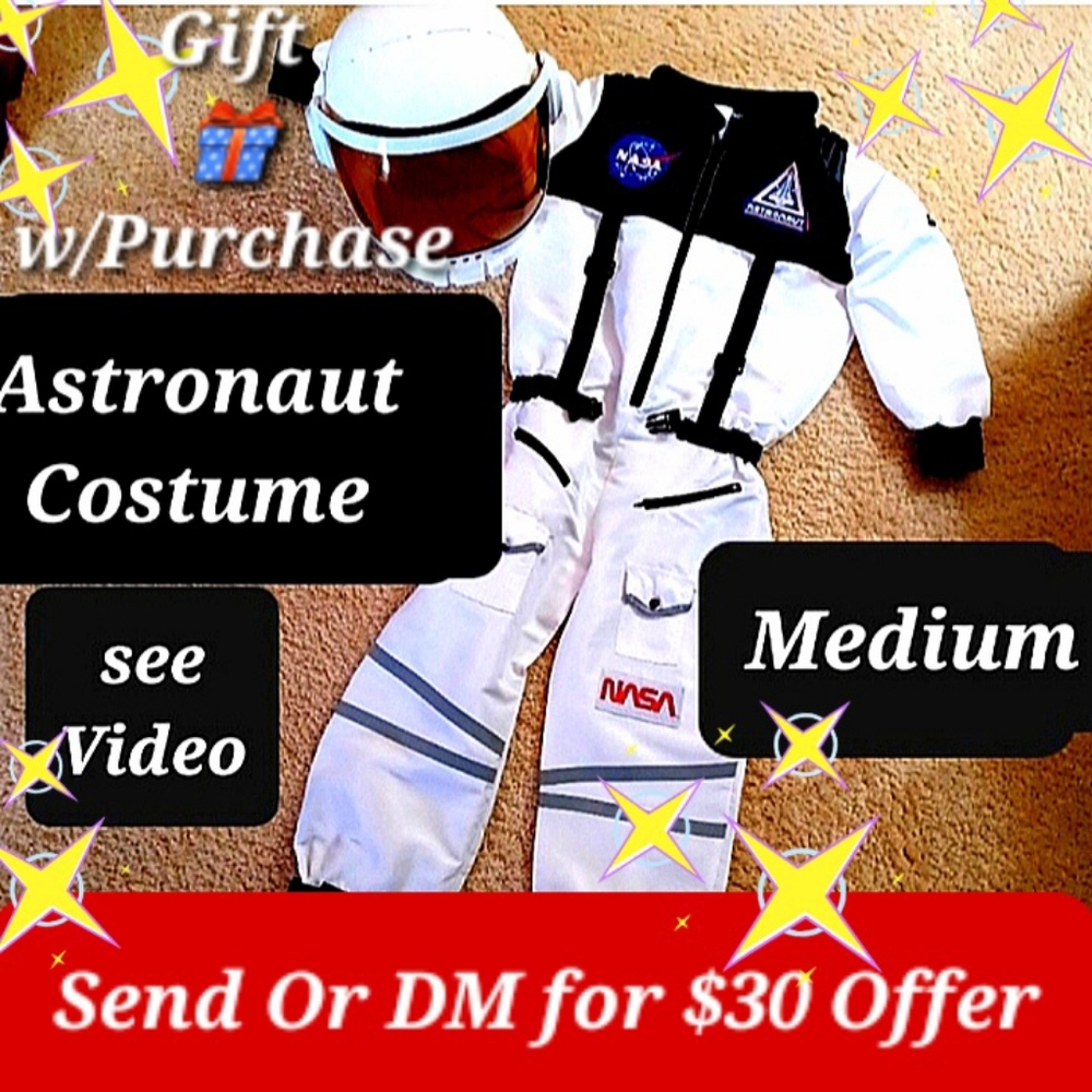 👩‍🚀 NASA Astronaut Halloween Costume White suit boy /girl Med
